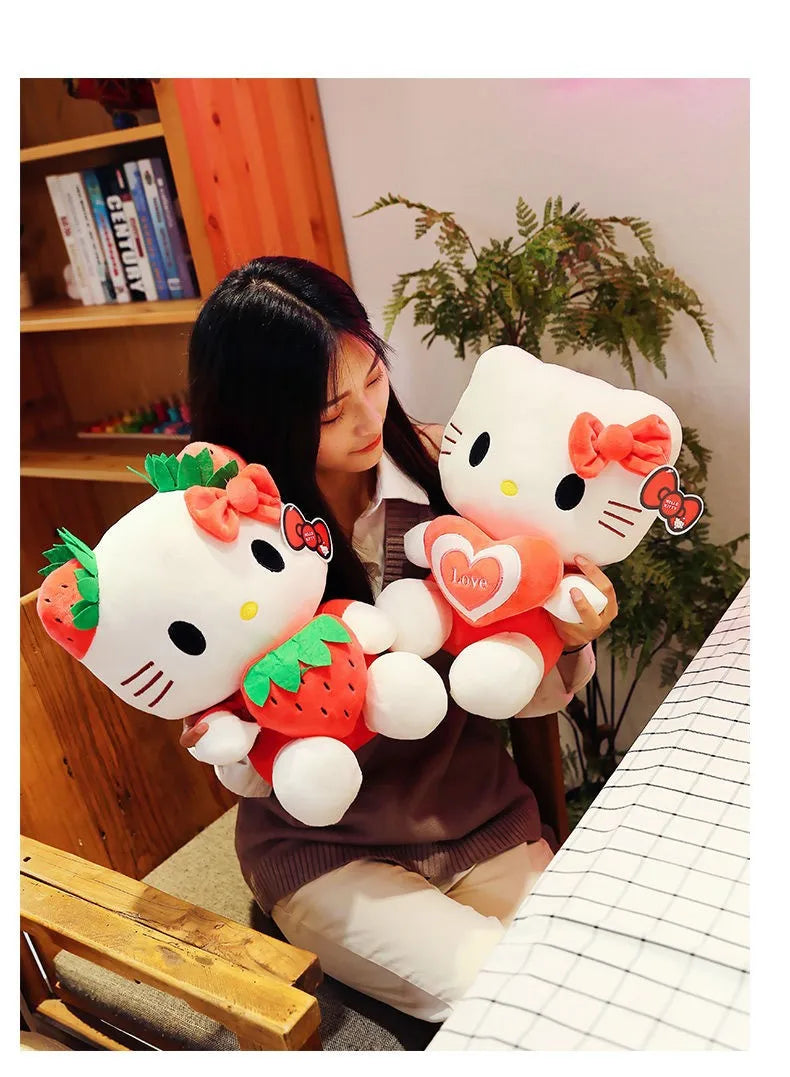 22-45cm Kawaii Hello Kitty Plush Toys Anime Kawaii Pillow Doll Stuffed Animal Children Plushies Decoration Peluche Birthday Gift