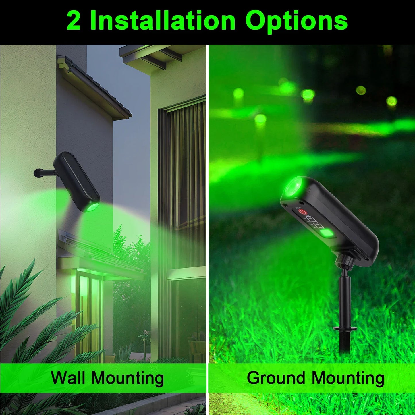 4PCS Solar LED Light Outdoor Solar Wall Light IP65 Green Garden Light Solar Spotlights Solar Uplights for Trees Pathway Yard