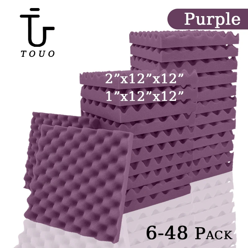 TOUO Acoustic Foam 6/12/24/48Pc Acoustic Sponge Sound Insulation Sound-absorbing Soundproof Foam Panels Ceiling Acoustic Esponja