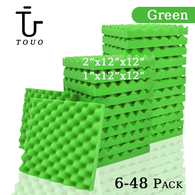 TOUO Acoustic Foam 6/12/24/48Pc Acoustic Sponge Sound Insulation Sound-absorbing Soundproof Foam Panels Ceiling Acoustic Esponja