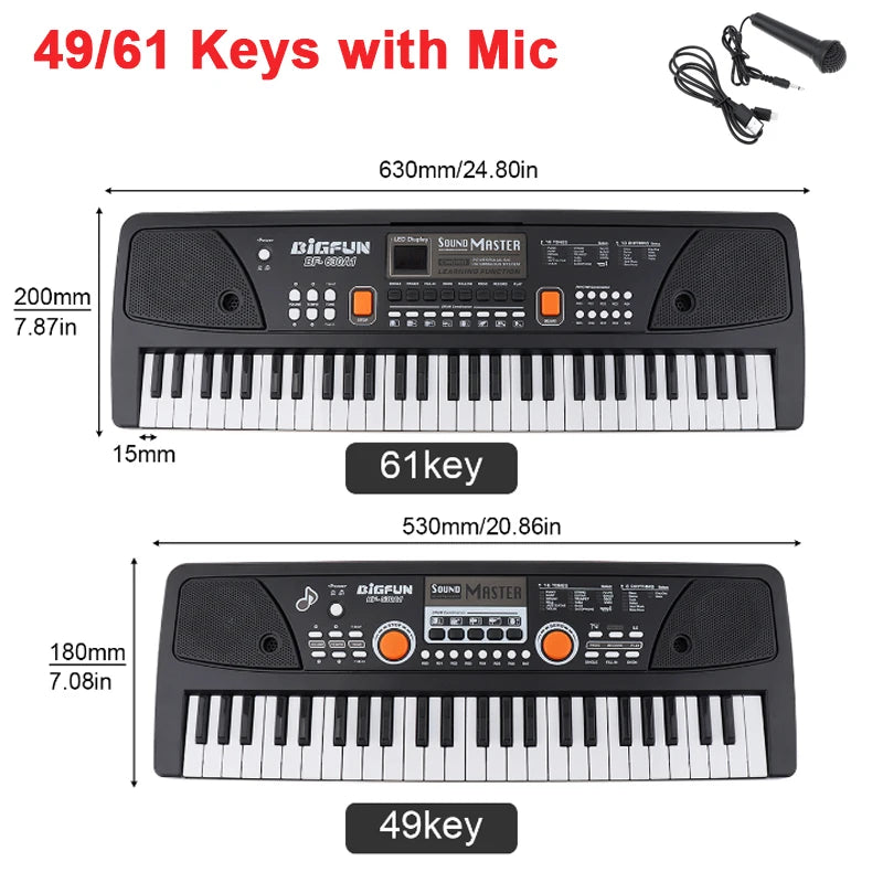 49 / 54 / 61 Keys Electronic Keyboard Piano Digital Music Key Board with USB Cable Teclado Electronic Organ