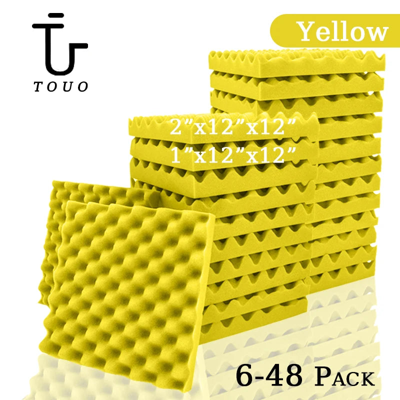 TOUO Acoustic Foam 6/12/24/48Pc Acoustic Sponge Sound Insulation Sound-absorbing Soundproof Foam Panels Ceiling Acoustic Esponja