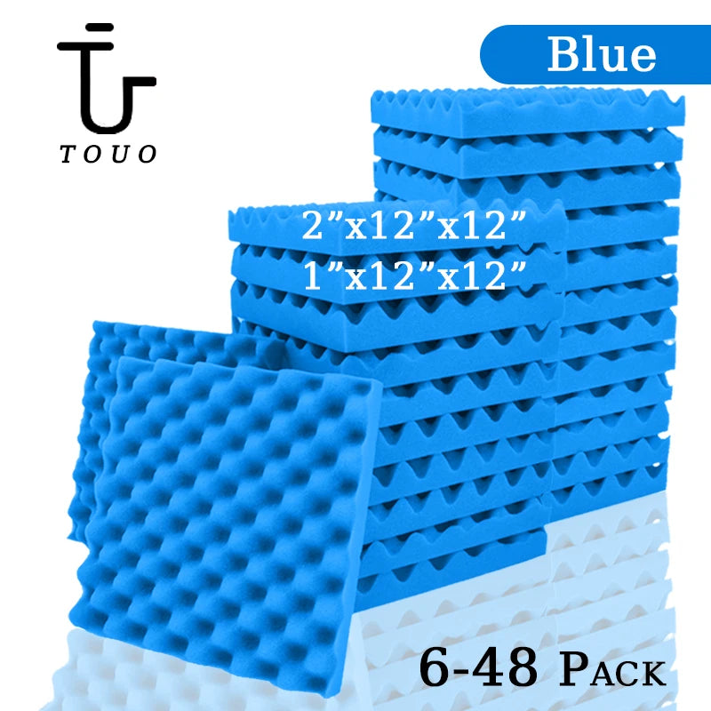 TOUO Acoustic Foam 6/12/24/48Pc Acoustic Sponge Sound Insulation Sound-absorbing Soundproof Foam Panels Ceiling Acoustic Esponja