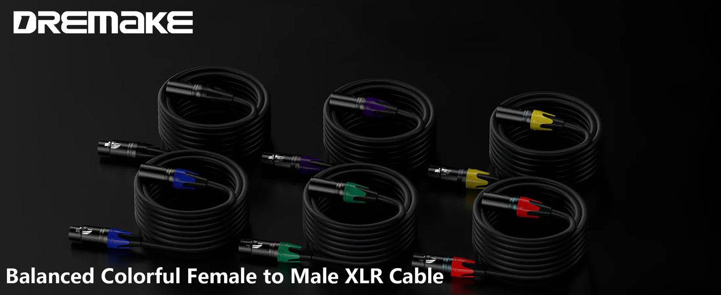 XLR Audio Cable 4-Pack Male To Female Microphone Cable 3-Pin Balanced XLR Cord for Mic Mixer Speaker System Radio Station