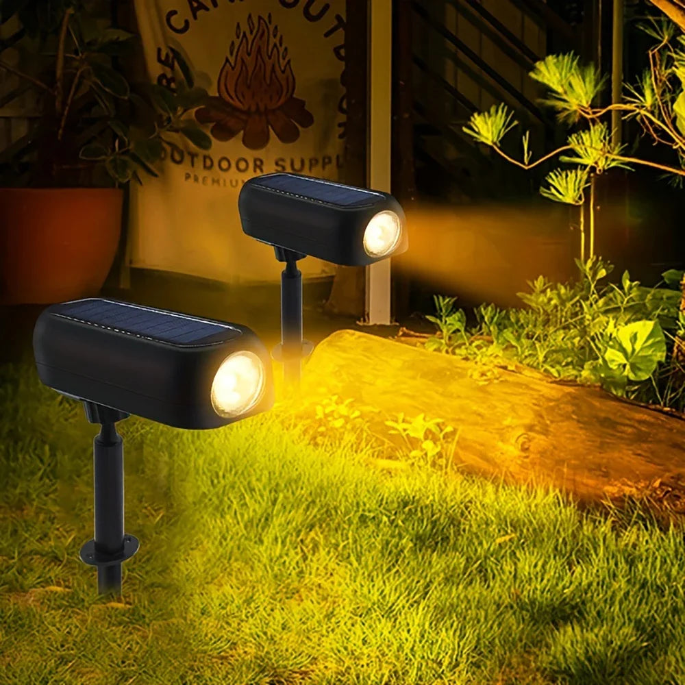 4PCS Solar LED Light Outdoor Solar Wall Light IP65 Green Garden Light Solar Spotlights Solar Uplights for Trees Pathway Yard