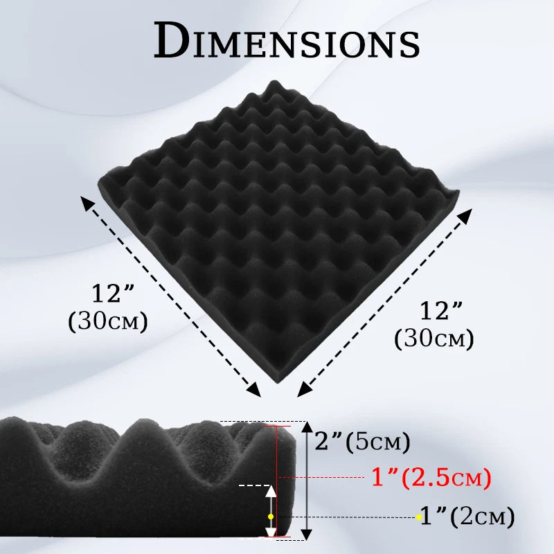 TOUO Acoustic Foam 6/12/24/48Pc Acoustic Sponge Sound Insulation Sound-absorbing Soundproof Foam Panels Ceiling Acoustic Esponja