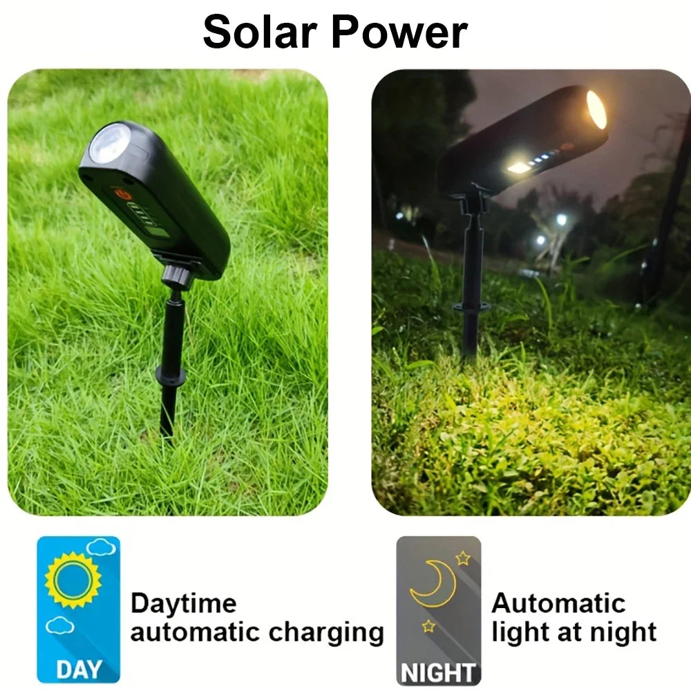 4PCS Solar LED Light Outdoor Solar Wall Light IP65 Green Garden Light Solar Spotlights Solar Uplights for Trees Pathway Yard