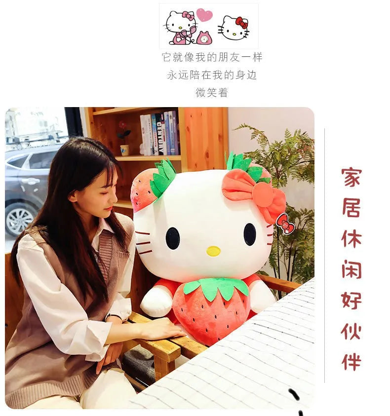 22-45cm Kawaii Hello Kitty Plush Toys Anime Kawaii Pillow Doll Stuffed Animal Children Plushies Decoration Peluche Birthday Gift